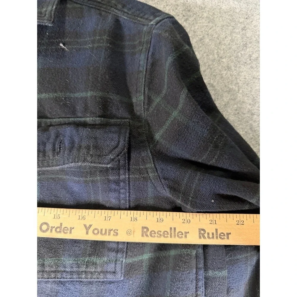 The North Face Mens Plaid Flannel Button Down Shirt Navy Green‎ Size Medium